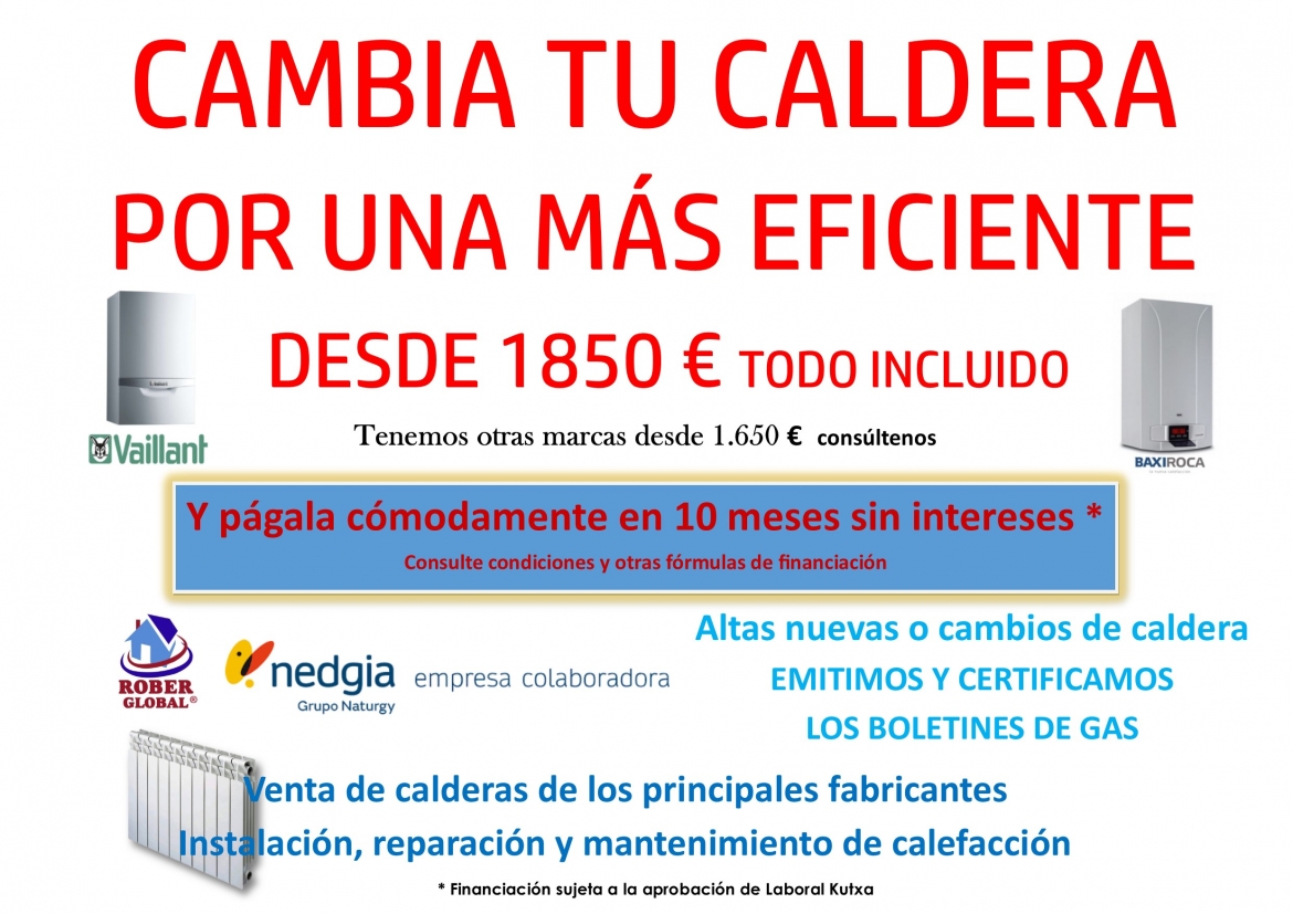 Cambia tu caldera por una m&aacute;s eficiente